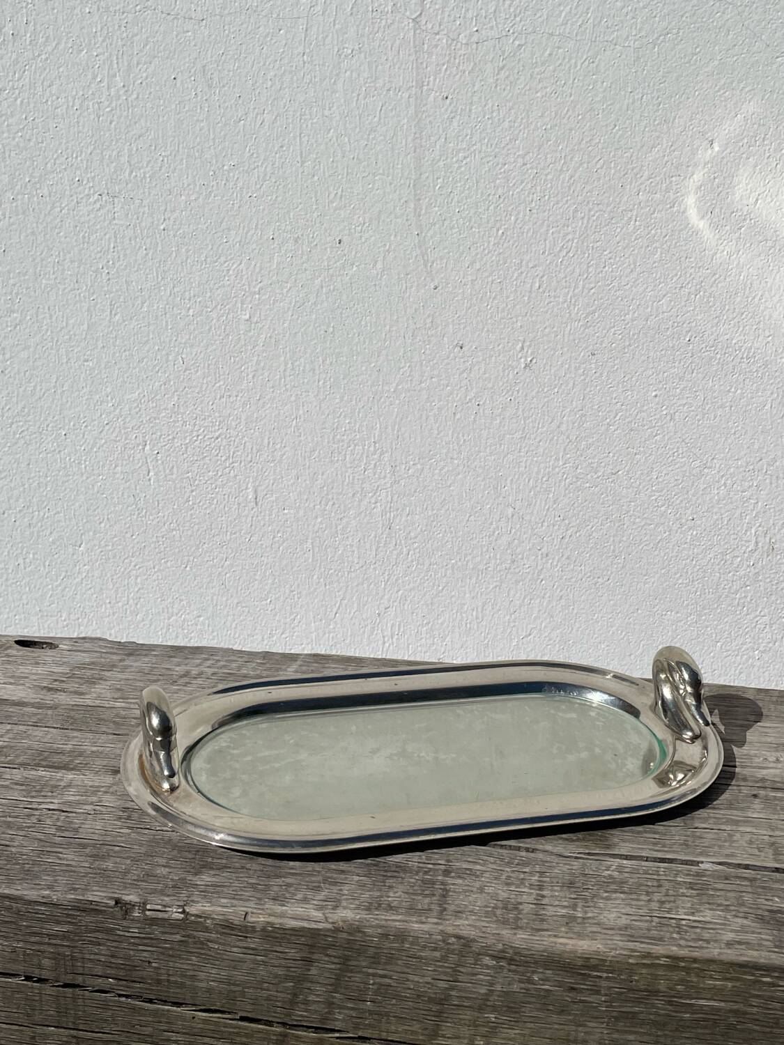 Silver-plated duck dish