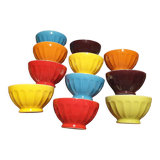 Ribbed ceramic bowls