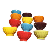 Ribbed ceramic bowls