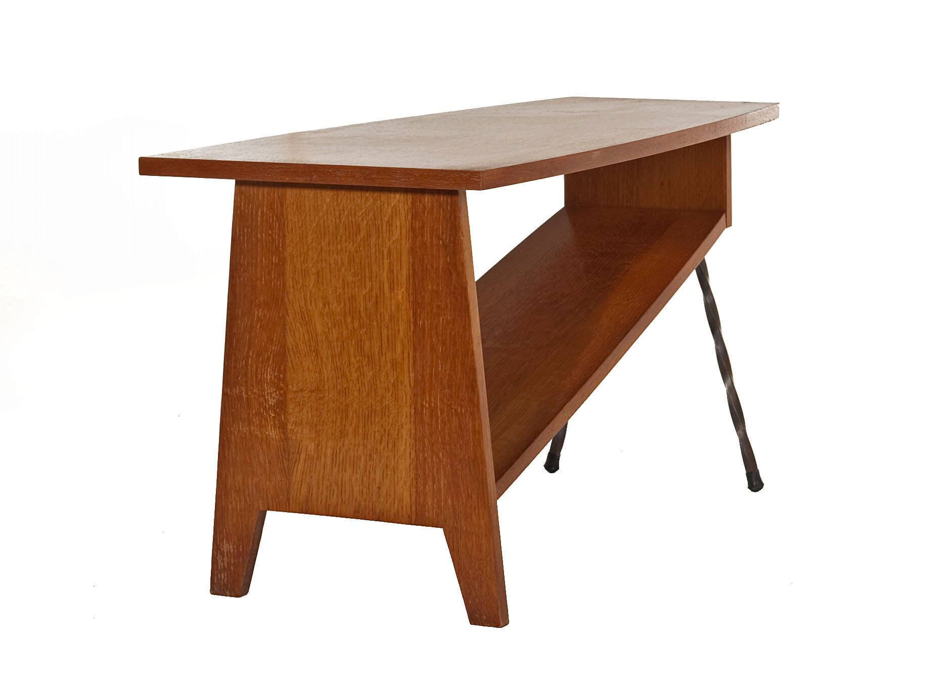 Vintage coffee table wood and metal from around 1960.