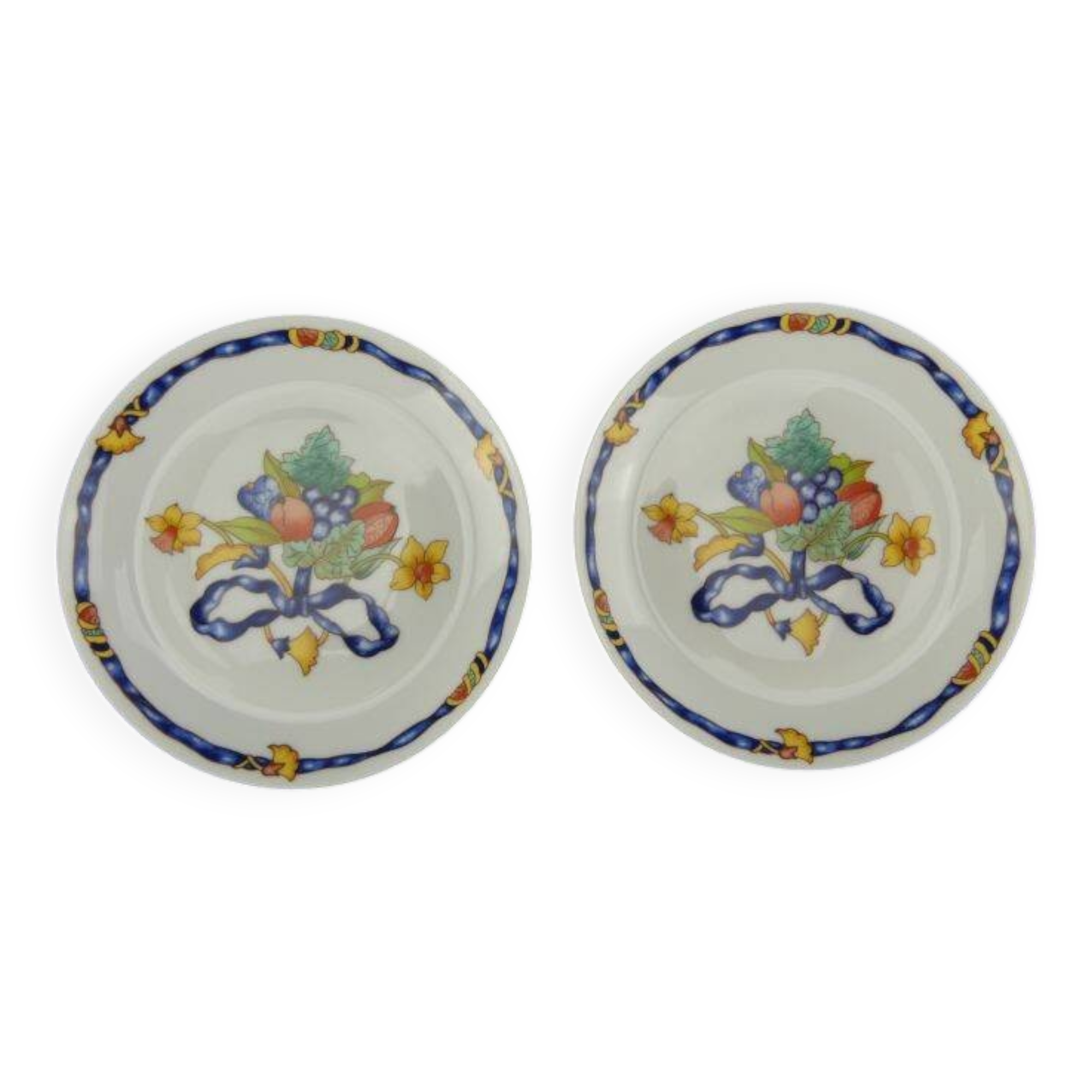 Bernardaud in Limoges, pair of bread plates with Borghese decoration
