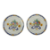 Bernardaud in Limoges, pair of bread plates with Borghese decoration