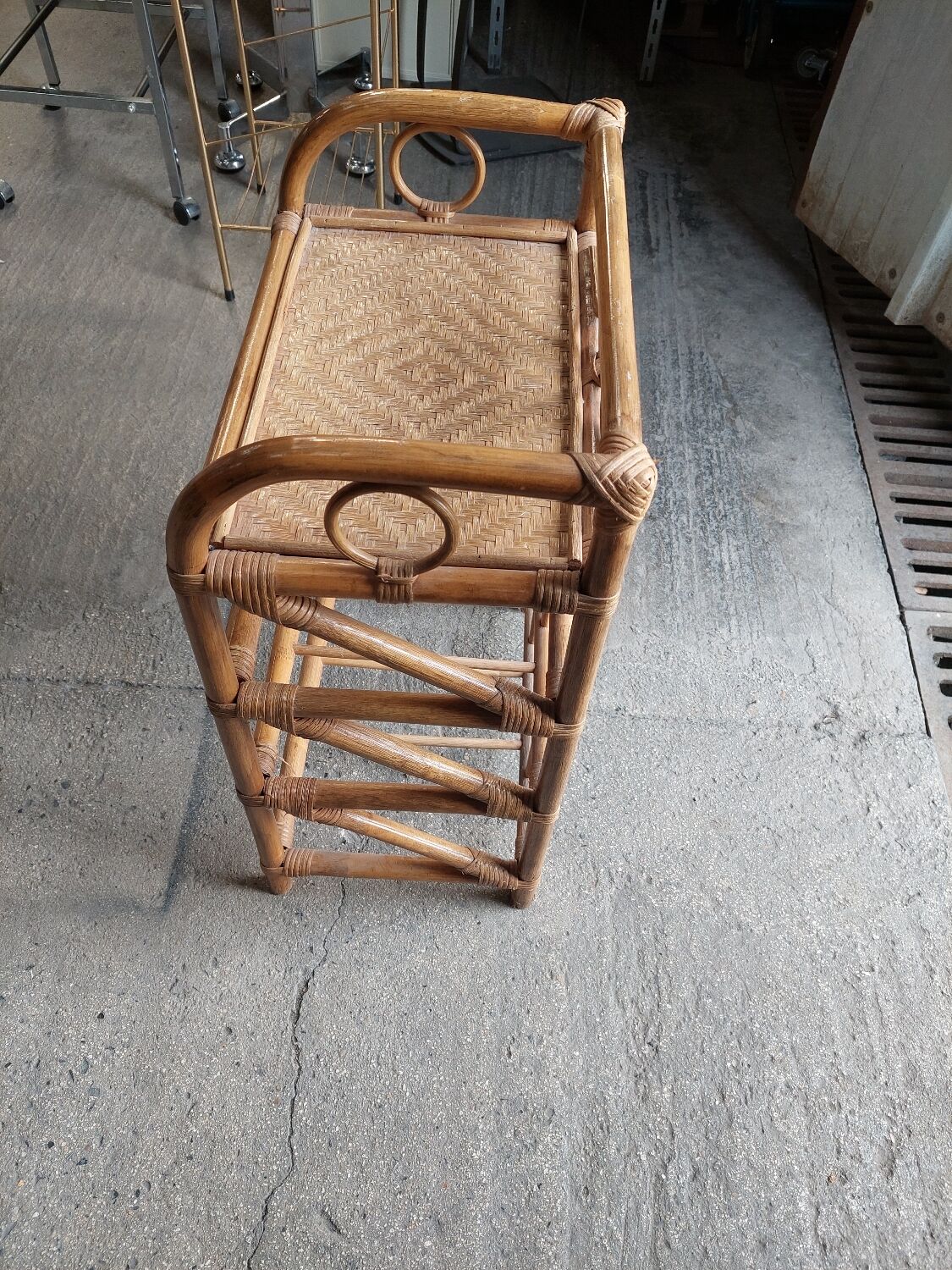 rattan bedside table