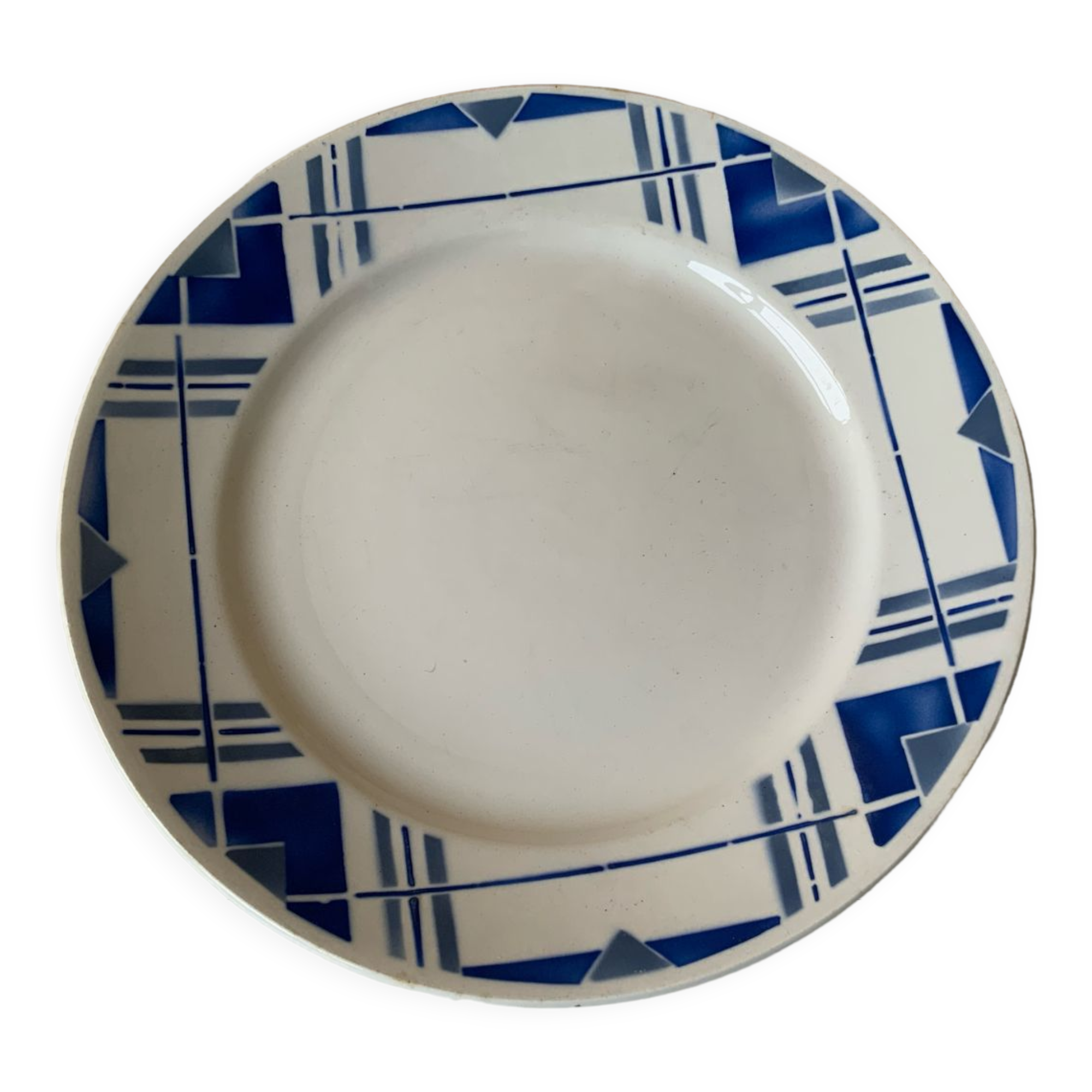 Blue art deco dish Selency x Monoprix Croisé Laroche
