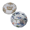 2 painted plates malicorne