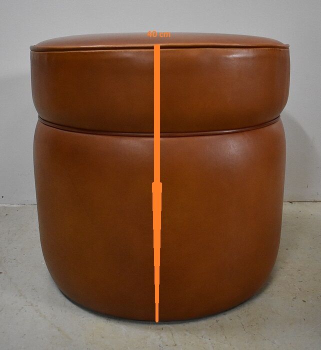 Sheep leather pouf