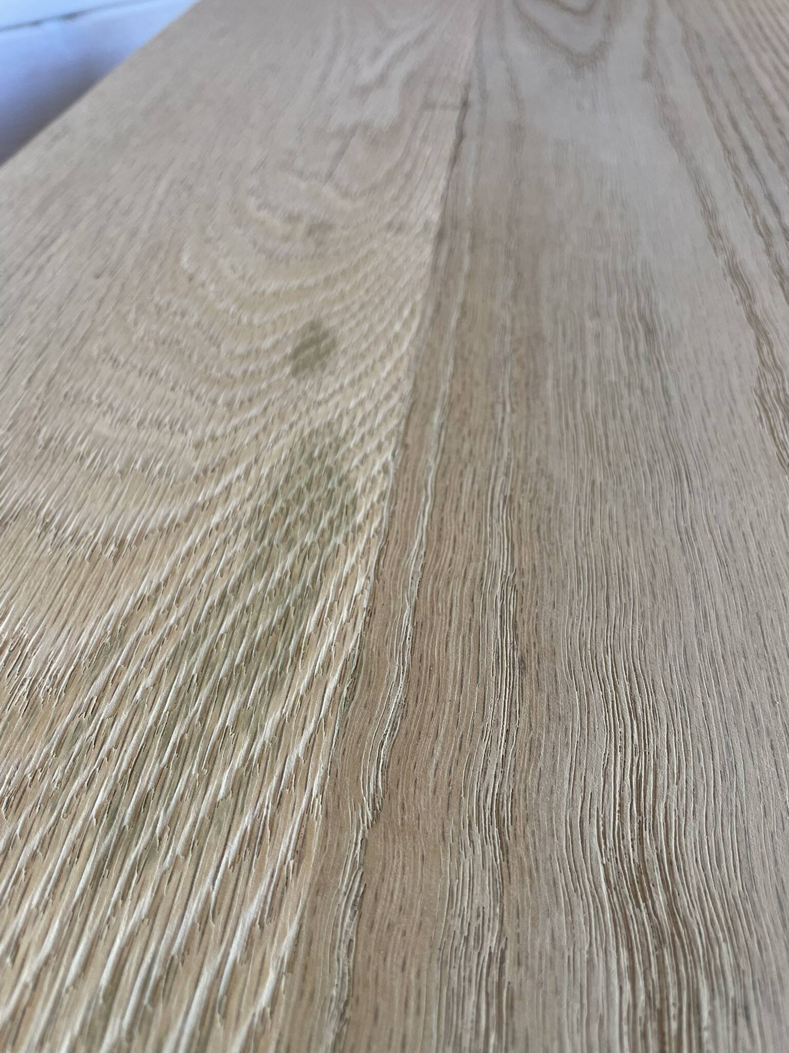 Large antique coffee table in sandblasted solid oak - Rustic chic style