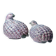 Pair of hand-painted Chinese porcelain quails, 1960s-1970s.