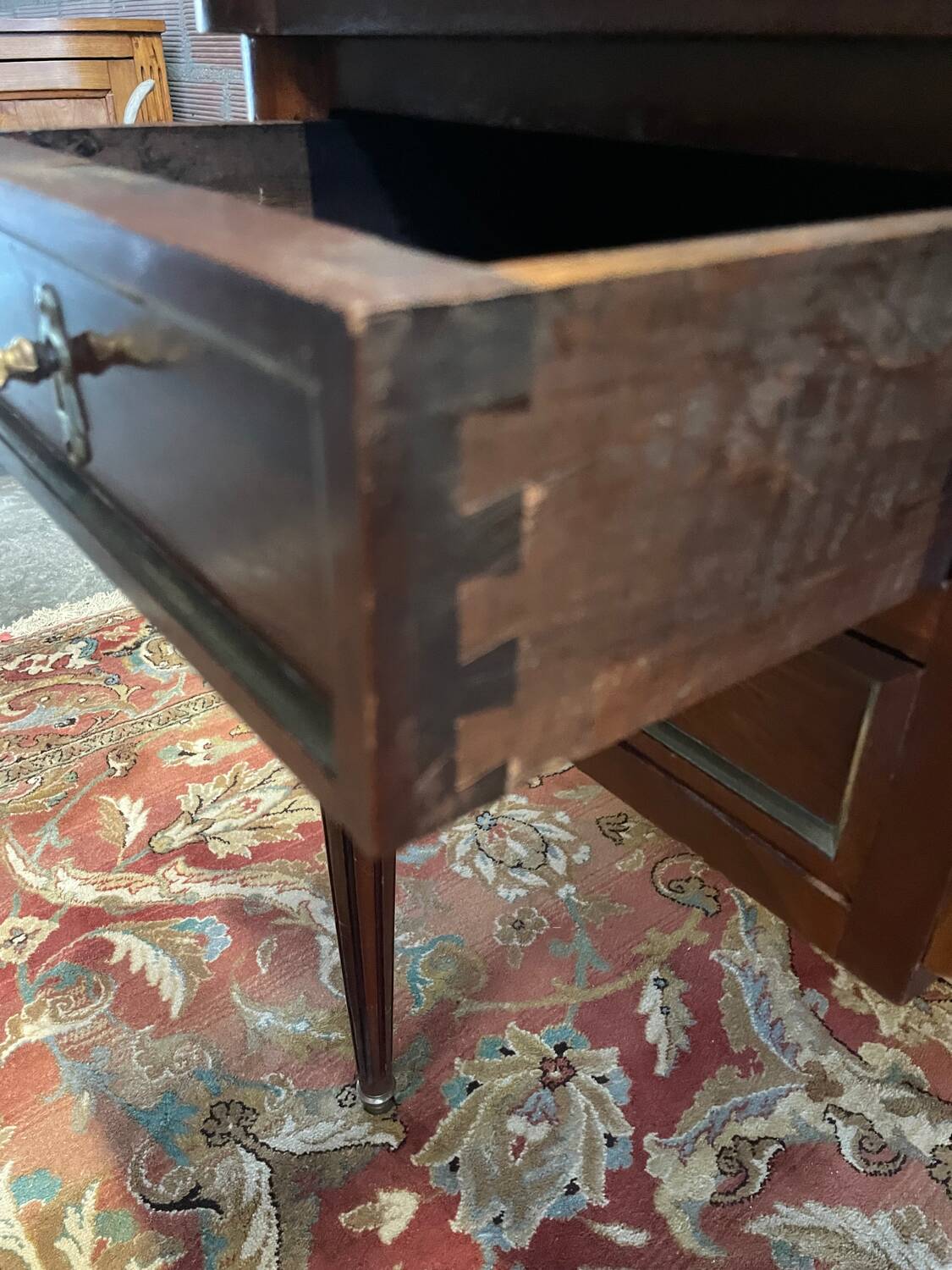 Louis XVI style mahogany flat desk