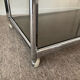 Vintage coffee table 70s chrome and smoked glass