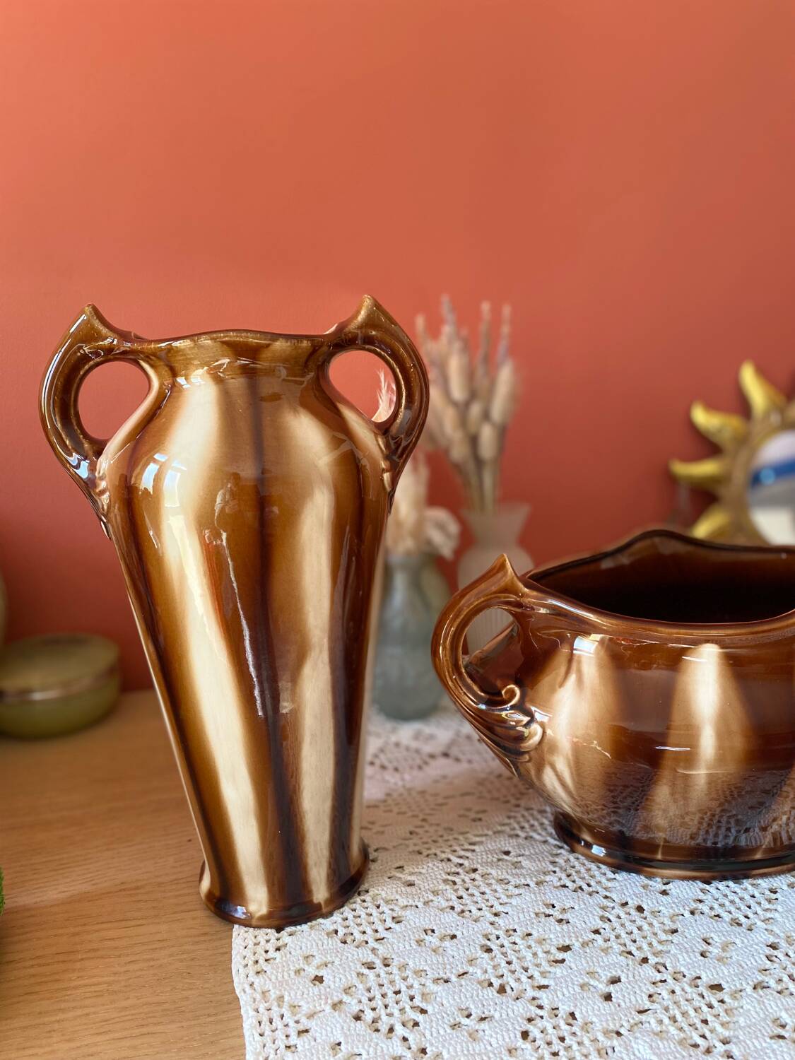 Signed fireplace surround