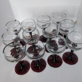 Port glasses with colored feet