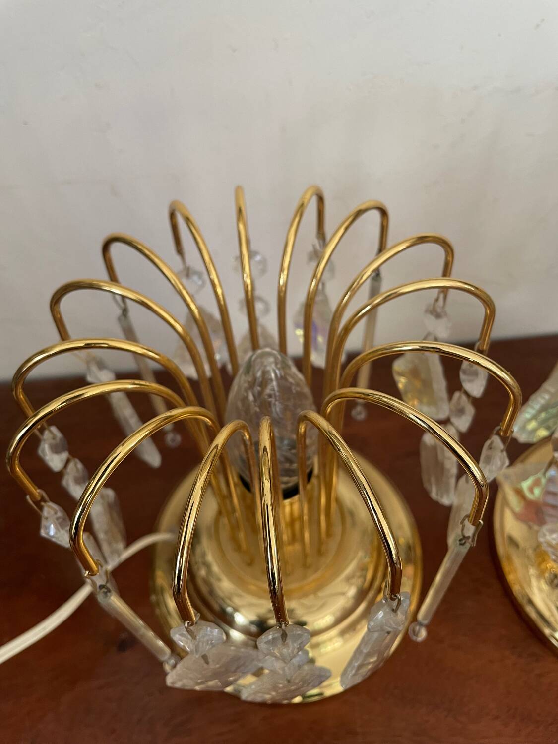 Pair of vintage gold accent lamps