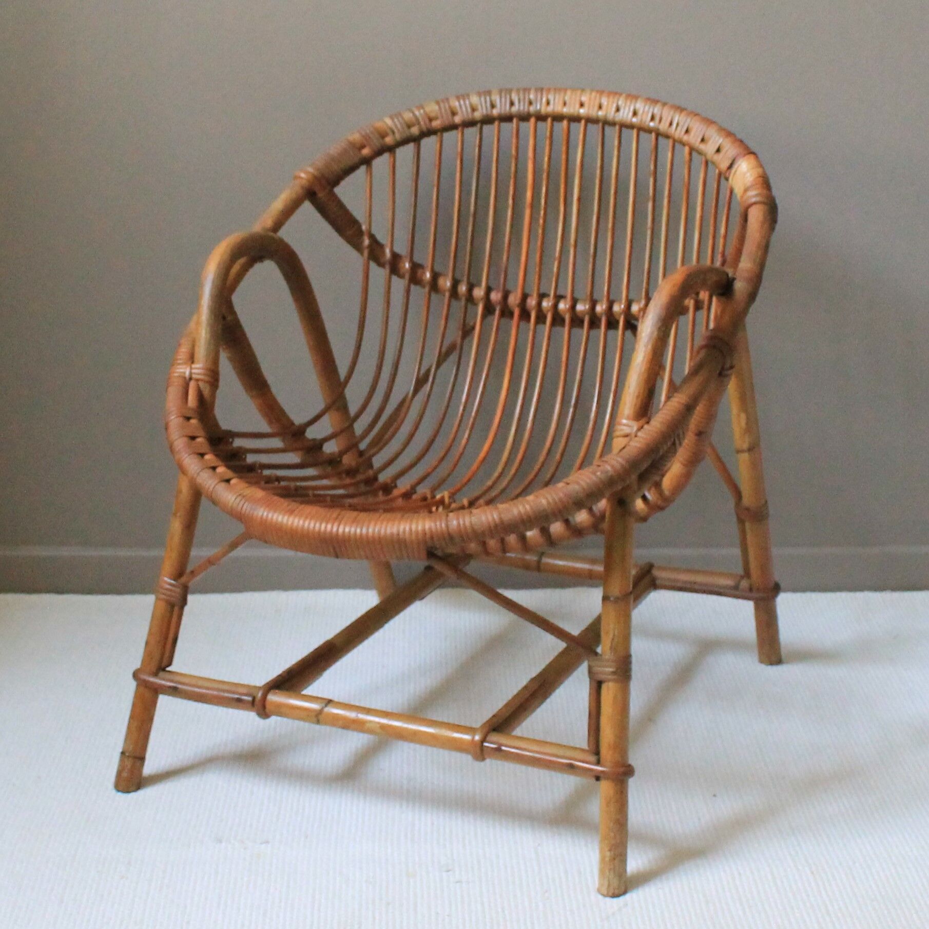 Vintage rattan armchair