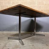 Vintage industrial table desk chrome oak