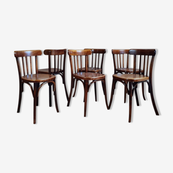 Lot 6 chaises bistrot années 50