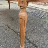 Extendable round Art Deco dining table, restored in solid oak, circa 1950, 280cm