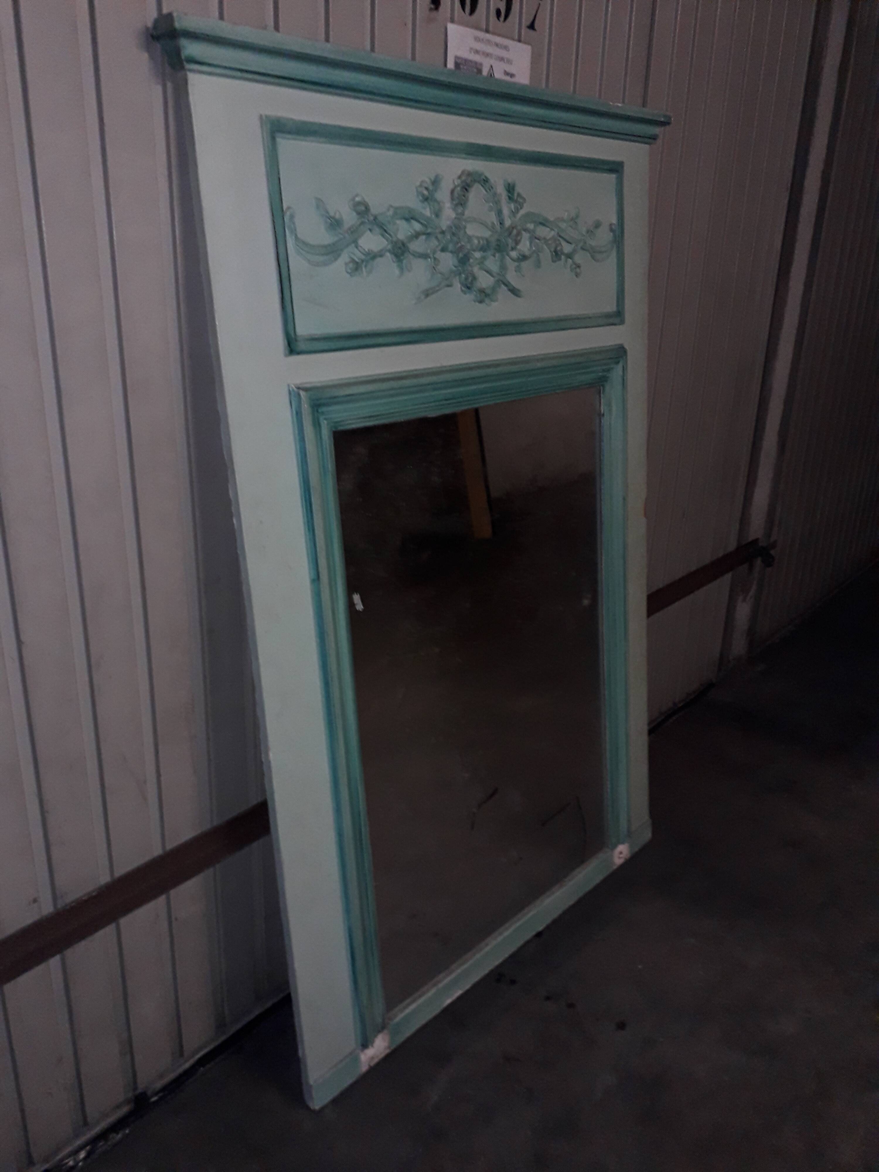 Woodwork trumeau mirror - 105x148cm