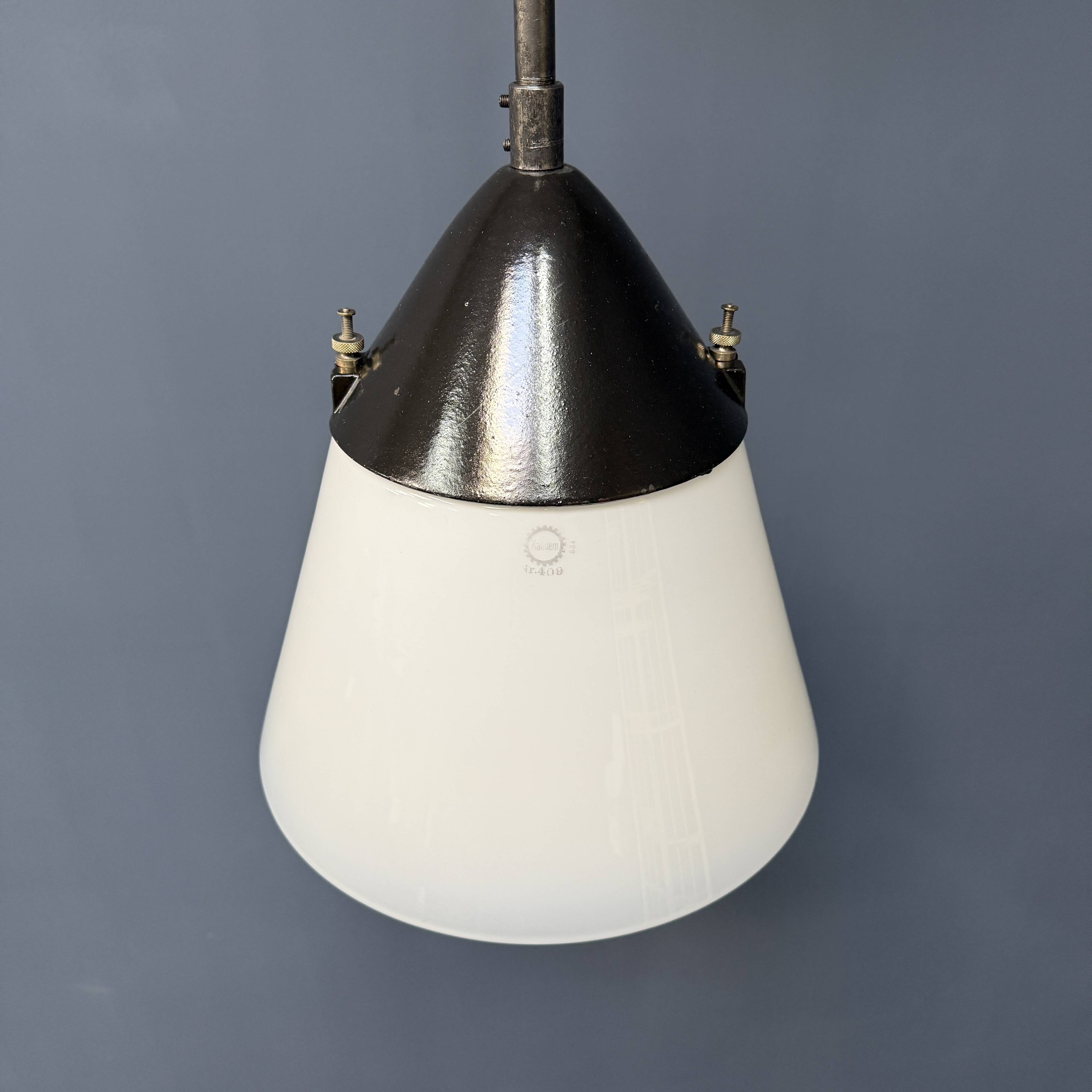 Opaline glass Kandem pendant lamp model 409