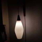 Wall lamp with white glass