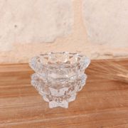 Pair of star pattern glass candle holders