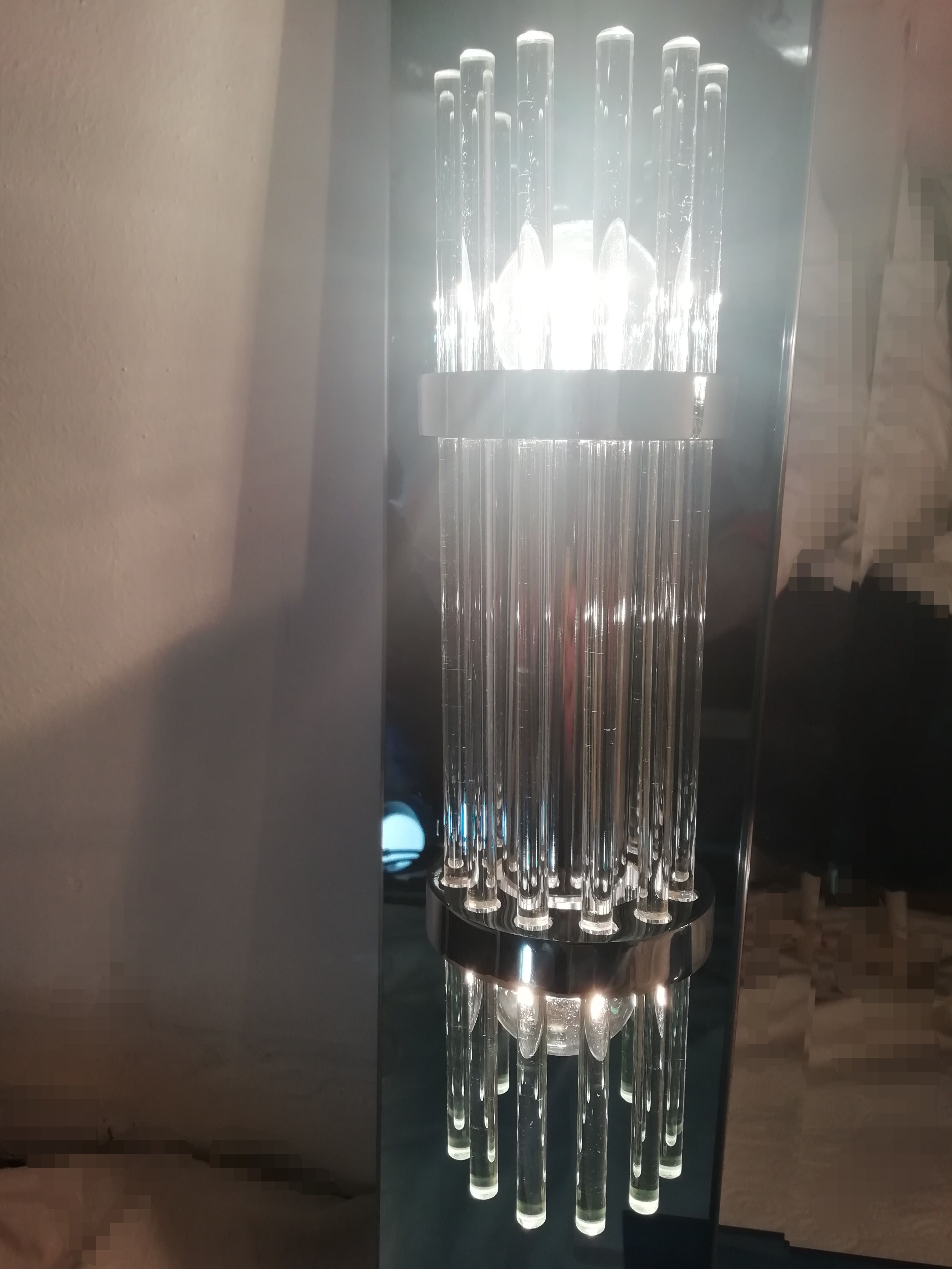 Miroir bleu de bain en verre