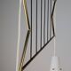 Italian Pendant Lamp with Opaline Shades & Brass, Stilnovo Style, 1950s