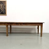 XXL farmhouse table 4 metres in solid pine - 6 legs - 1950s