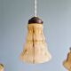 Set of 3 Art Deco marbled opaline pendant lights, 1920s-30s
