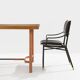 Jacques Adnet dining table oak red leather brass 1950