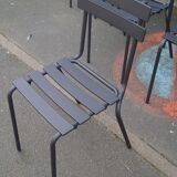 Suite of 8 steel bistro chairs