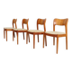 Niels Koefoed pour Hornslet, 4 chaises/chaises de salle à manger, modèle '177', teck, années 1960, Danemark.