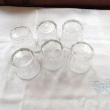 6 old glass jam jars