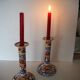 Pair of Gien earthenware chandeliers