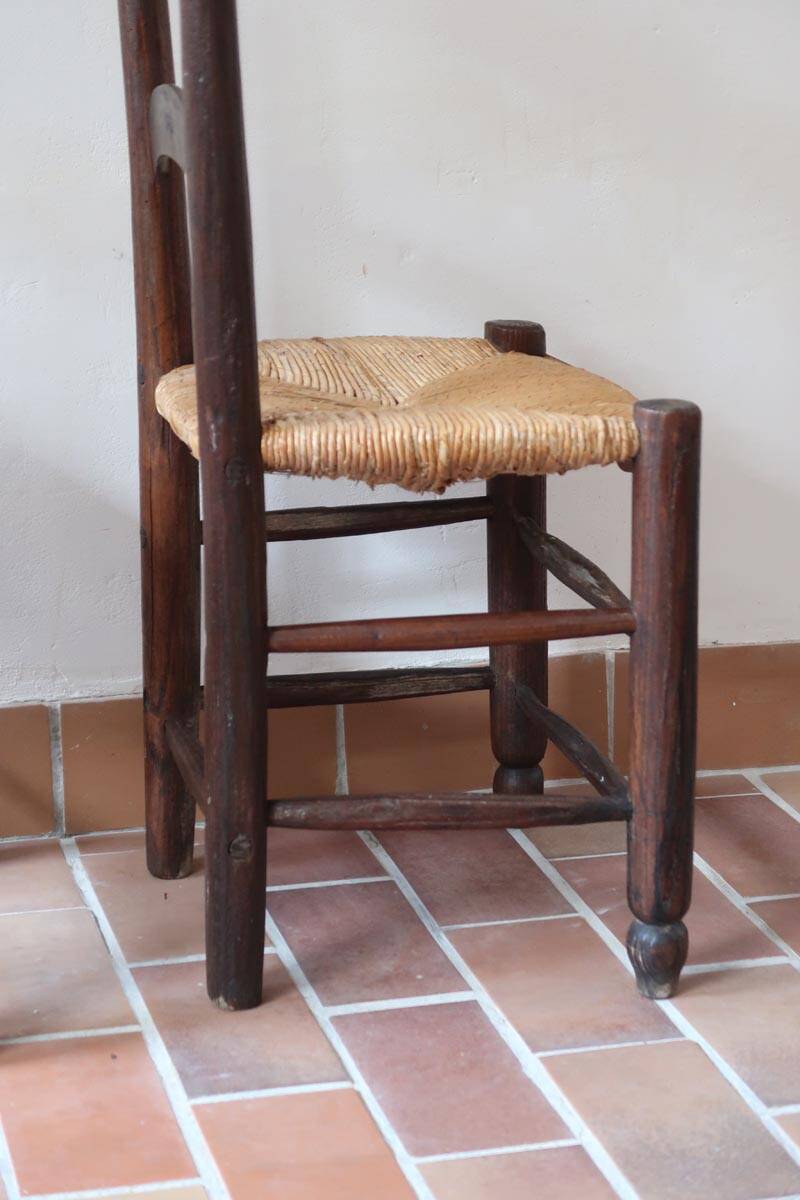 Pair of straw farm chairs