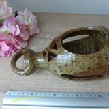 Ancienne lanterne Baudat la Borne bougeoir en grès pyrité, lanterne décorative  à accrocher