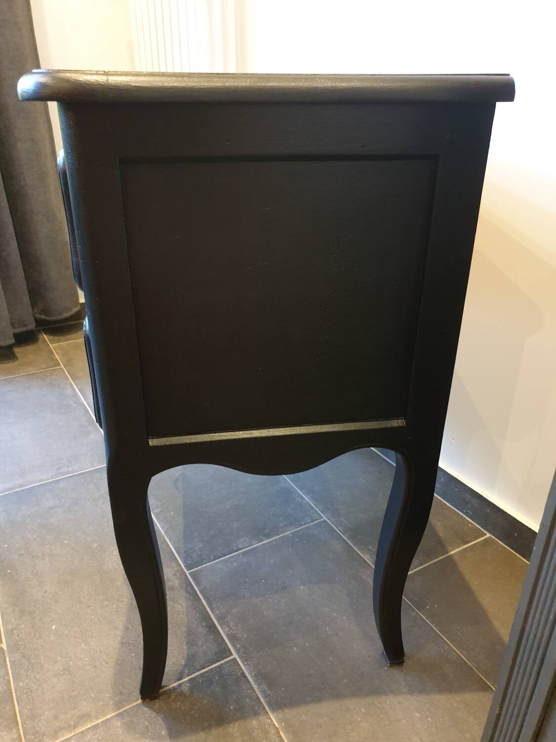 Stamped black Louis XV chest of drawers