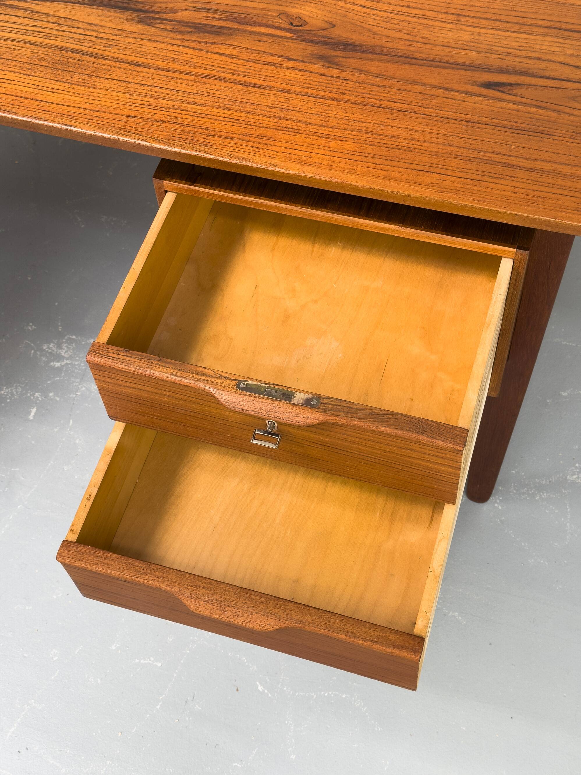 Danish Teak Desk with Drawers by H. Jørgensen for Fredericia, 1960s