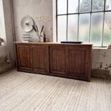 XL oak workshop sideboard with sliding doors from 1900