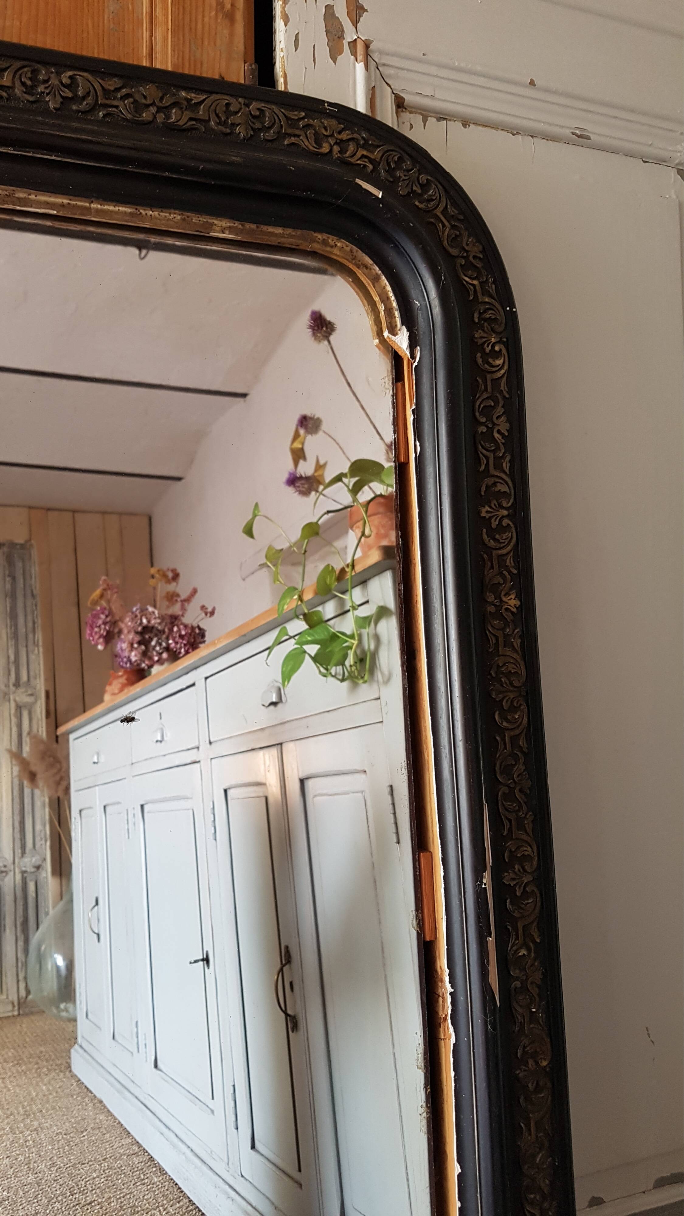 Black mirror Louis Philippe style, 104x79 cm