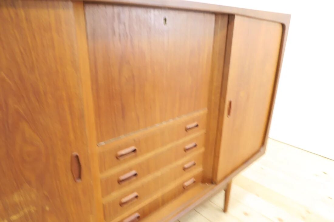 Teak highboard with doors and drawers, 1960s