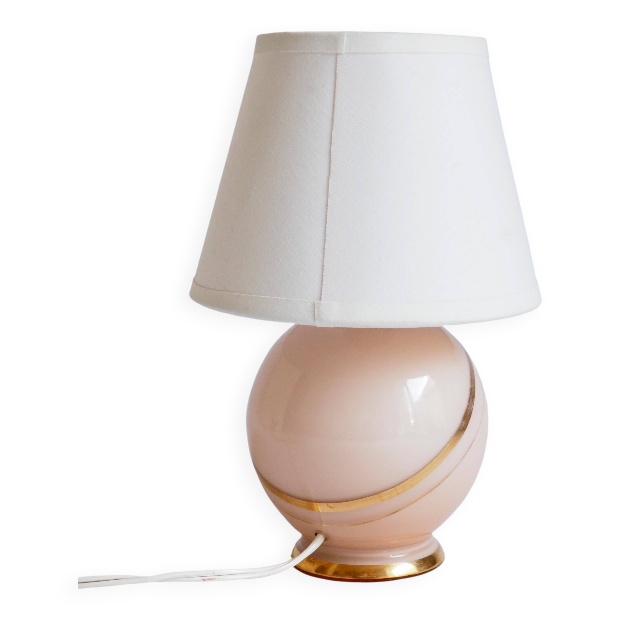 Small pink glass lamp