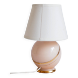 Small pink glass lamp