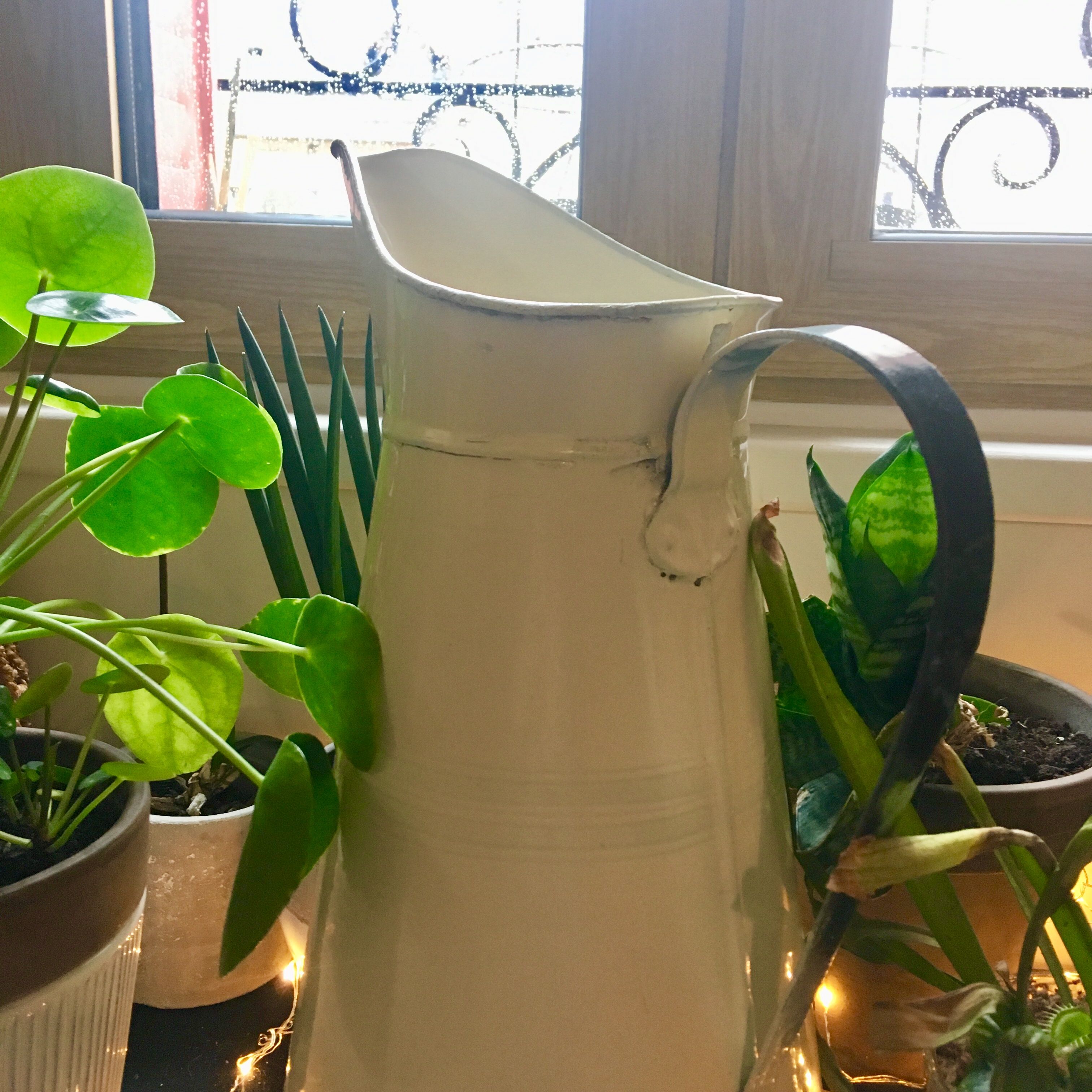 Vintage enamel pitcher