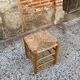 Tabouret en paille et bois