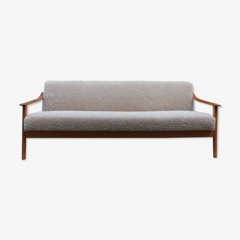 Scandinavian daybed of the 60s wood and fabric