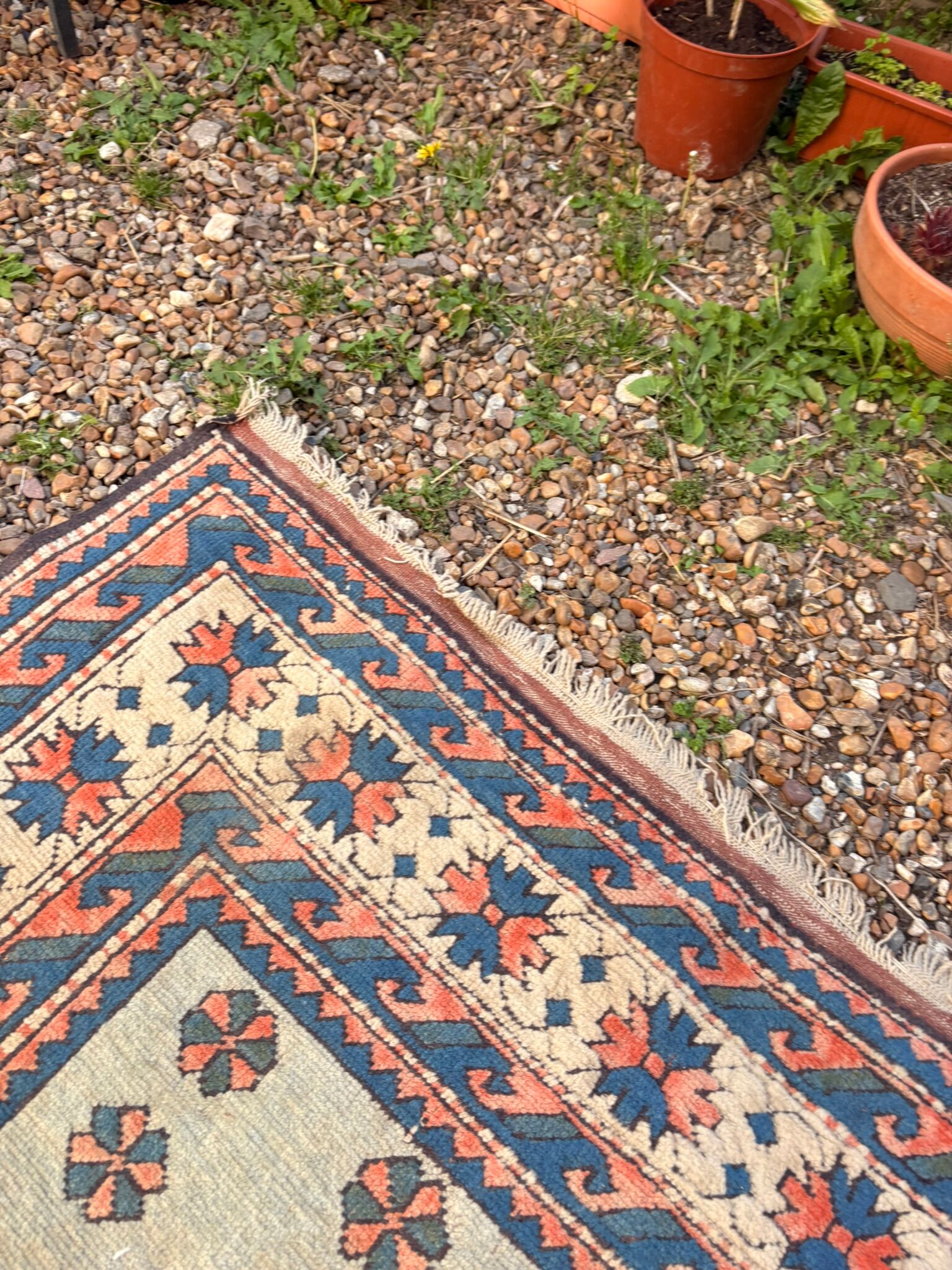 Antique Kazak Caucasian Carpet Wool 200x120 Vintage Blue Oriental Carpet 1900