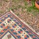 Antique Kazak Caucasian Carpet Wool 200x120 Vintage Blue Oriental Carpet 1900