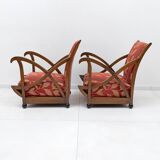 Pair of Italian Art Deco Armchairs Attributed to Maurizio Tempestini, 1940s