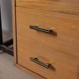 Vintage 1960s wooden desk and chair set italian design